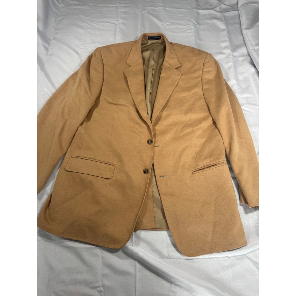 Coconut Grove Mens Vintage Camel Tan Two Button Blazer Sport Coat Jacket